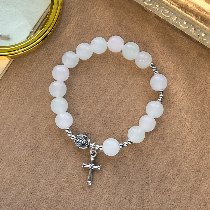 Christianartworkshop Pastel Glow Color-Shifting UV Bead Prayer Bracelet with Our Lady - image 7