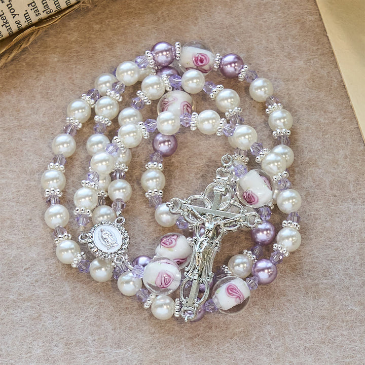 Christianartworkshop Soft-Toned Floral Bead Rosary: Daily Faith Wear & Meaningful Devotion - image 8