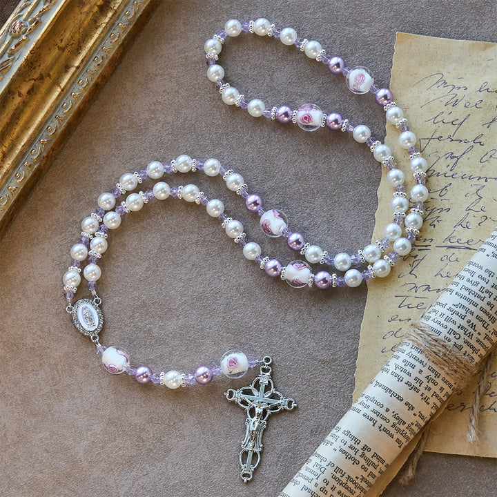 Christianartworkshop Soft-Toned Floral Bead Rosary: Daily Faith Wear & Meaningful Devotion - image 6