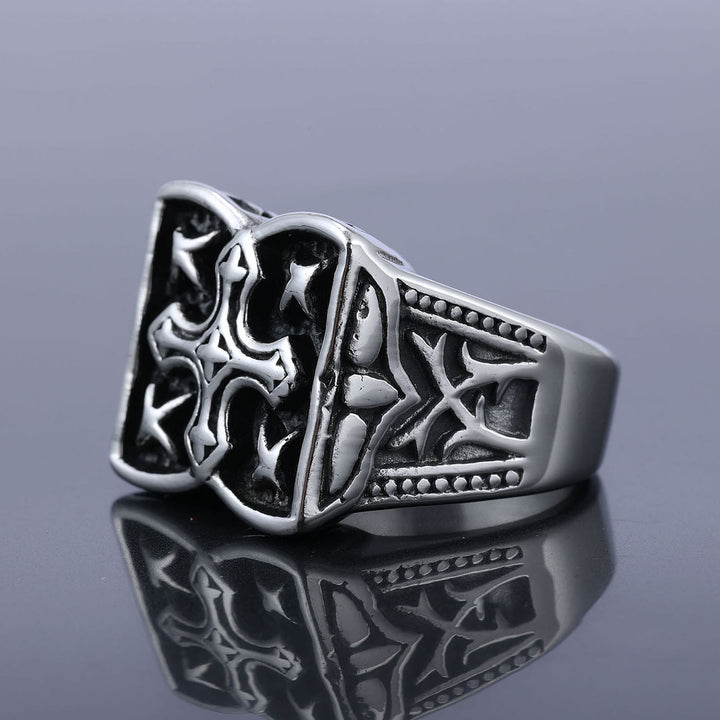 Christianartworkshop Rugged Cross Design Ring: Faith-Filled Accent for Casual Looks - image 1