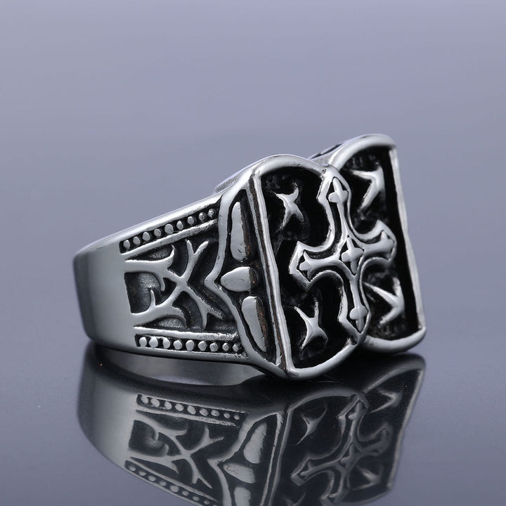 Christianartworkshop Rugged Cross Design Ring: Faith-Filled Accent for Casual Looks - image 2