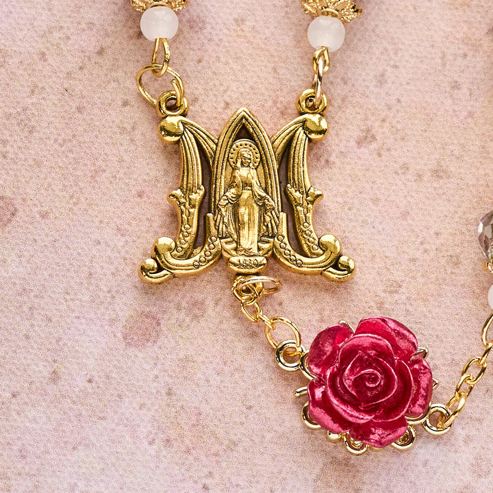 Christianartworkshop Rose Accent Devotion Rosary with Sacred Heart: Gentle Faith for Daily Prayer - image 3
