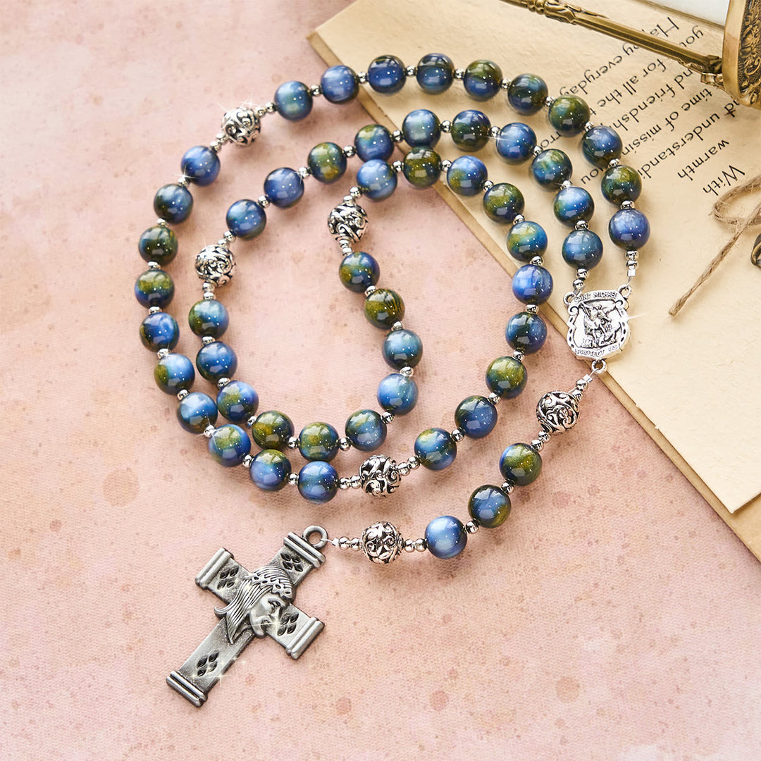 Christianartworkshop Ornate Beaded Rosary with St. Michael & Cross: Quiet Assurance for Prayer - image 3
