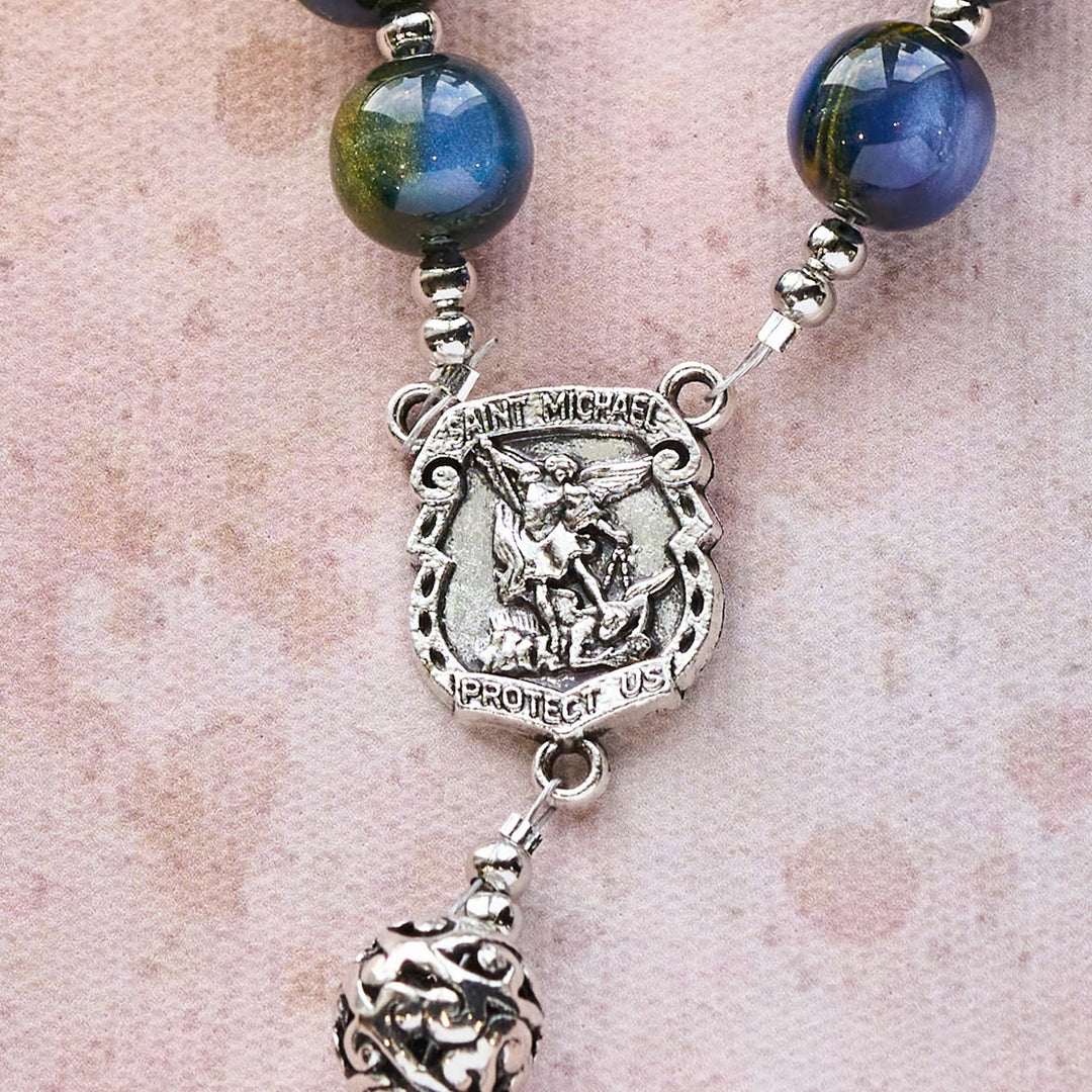Christianartworkshop Ornate Beaded Rosary with St. Michael & Cross: Quiet Assurance for Prayer - image 7