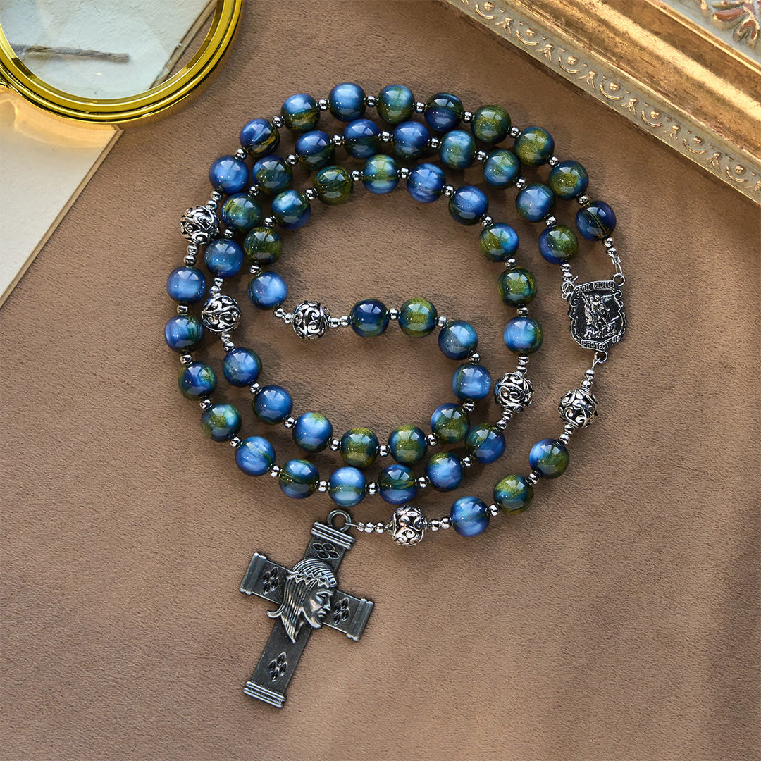 Christianartworkshop Ornate Beaded Rosary with St. Michael & Cross: Quiet Assurance for Prayer - image 5