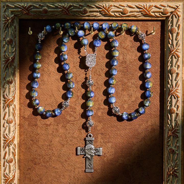 Christianartworkshop Ornate Beaded Rosary with St. Michael & Cross: Quiet Assurance for Prayer - St. Michael & Cross - image 0
