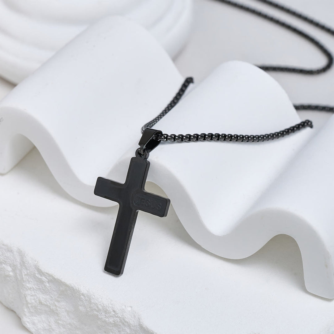 Christianartworkshop Minimalist Cross Necklace with "JESUS" Detail: Understated Expression of Faith - image 10