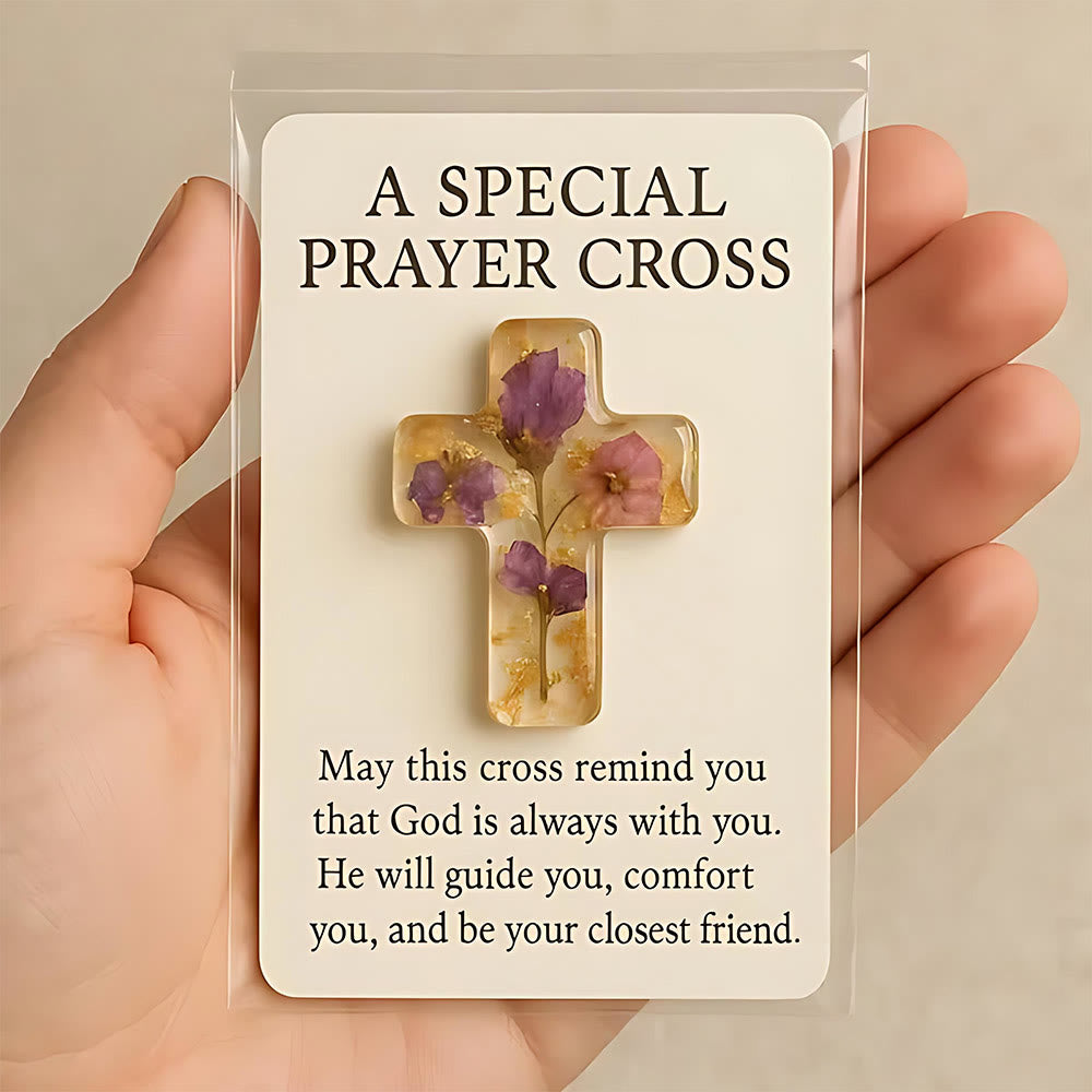 Christianartworkshop Angel & Cross Pray Ornament (With Card): Tender Devotion for Quiet Moments - Cross - image 0