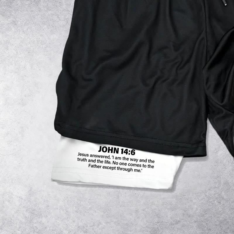 Christianartworkshop John 14:6 Faith Performance Shorts with Jesus & Cross Design: Wear Devotion Daily - image 7