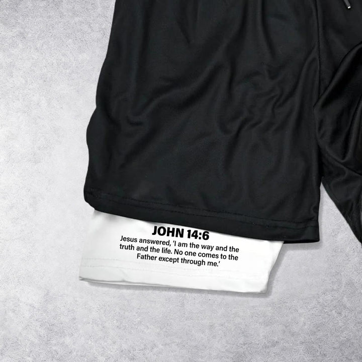 Christianartworkshop John 14:6 Faith Performance Shorts with Jesus & Cross Design: Wear Devotion Daily - image 7