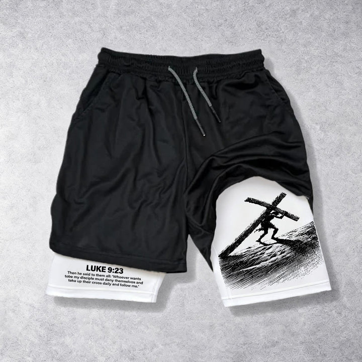 Christianartworkshop Luke 9:23 Scripture Performance Shorts: Take Up Your Daily Cross - 3XL - image 0