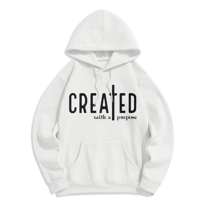 Christianartworkshop Created With a Purpose Fleece Lined Polyester Hoodie - White - 2XL - image 6