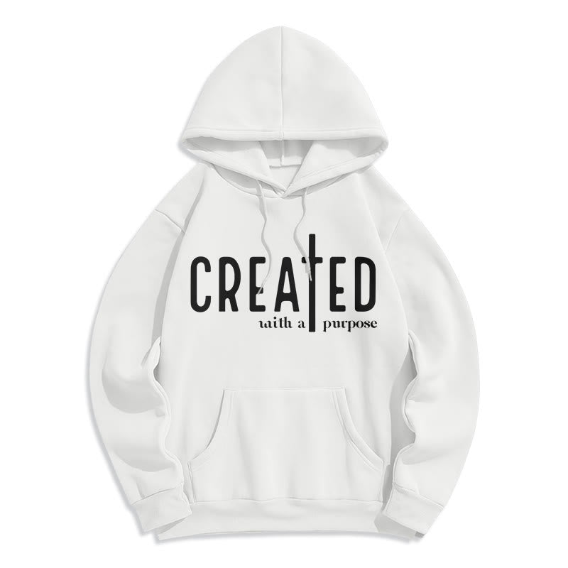 Christianartworkshop Created With a Purpose Fleece Lined Polyester Hoodie - White - 2XL - image 6