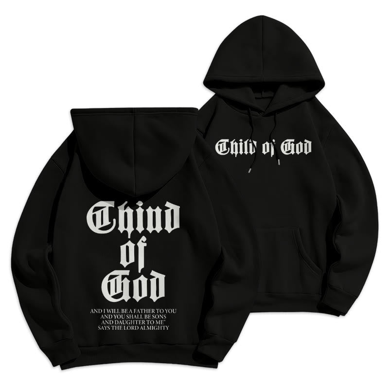 Christianartworkshop Child of God Scripture Fleece Lined Polyester Hoodie - Black - 2XL - image 0