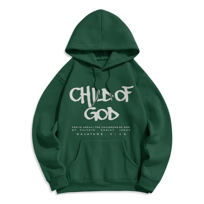 Christianartworkshop Child of God Galatians 3:26 Faith Fleece Lined Polyester Hoodie - Green - 2XL - image 5