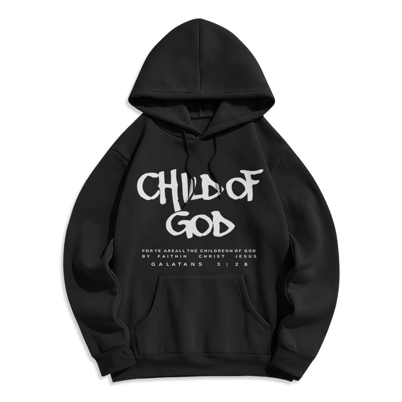 Christianartworkshop Child of God Galatians 3:26 Faith Fleece Lined Polyester Hoodie - Black - 2XL - image 2