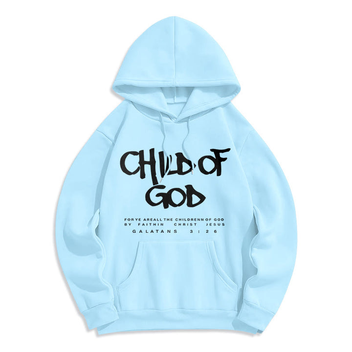 Christianartworkshop Child of God Galatians 3:26 Faith Fleece Lined Polyester Hoodie - Blue - 2XL - image 3