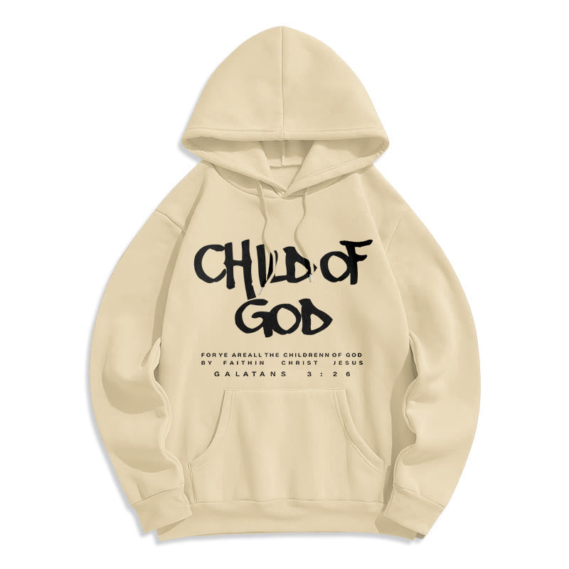 Christianartworkshop Child of God Galatians 3:26 Faith Fleece Lined Polyester Hoodie - Beige - 2XL - image 6