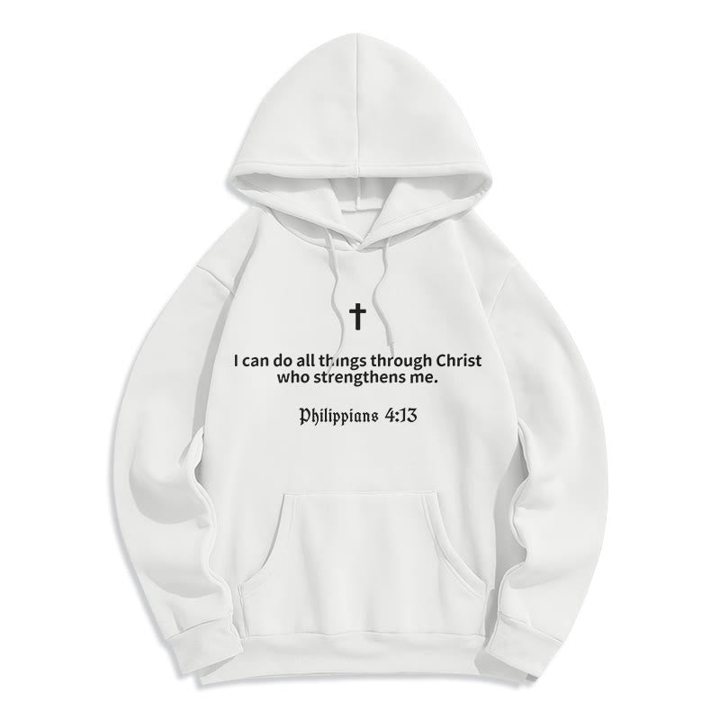 Christianartworkshop Philippians 4:13 Faith Fleece Lined Polyester Hoodie - image 0