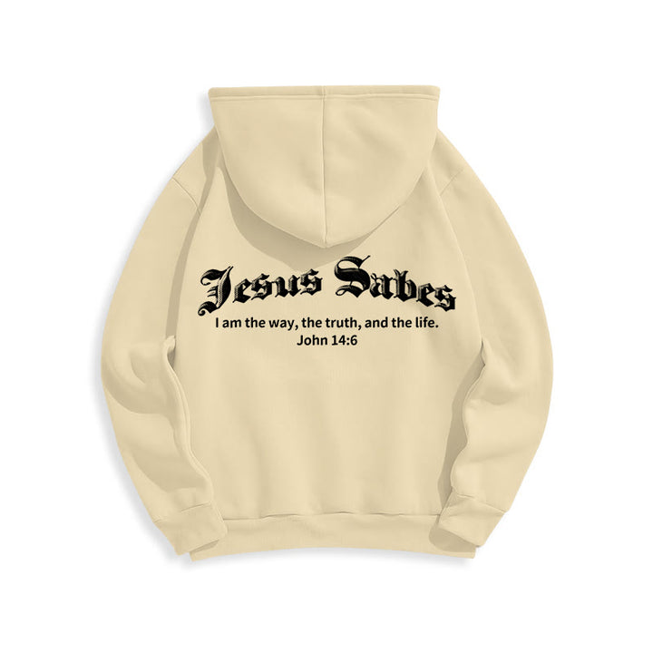 Christianartworkshop Jesus Saves John 14:6 Faith Fleece Lined Polyester Hoodie - image 24