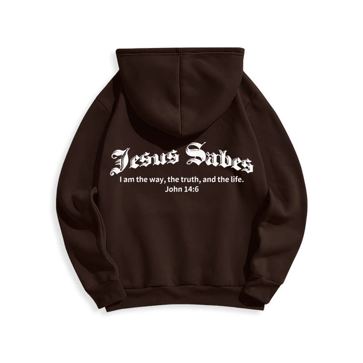 Christianartworkshop Jesus Saves John 14:6 Faith Fleece Lined Polyester Hoodie - image 9