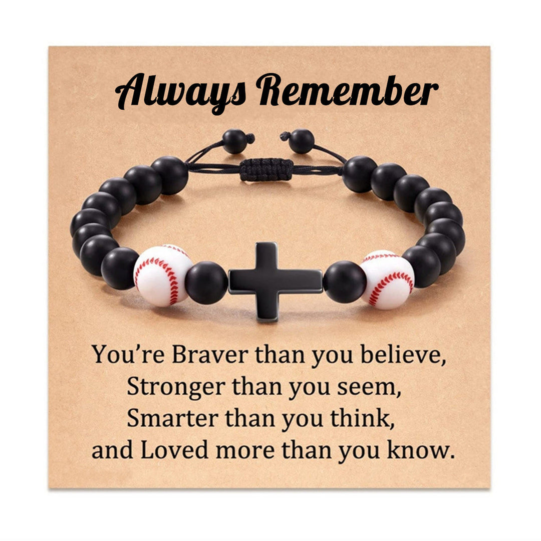 Christianartworkshop Cross & Sport Bead Bracelet: Tender Devotion for Sport Lovers - Baseball Always Remember - image 0
