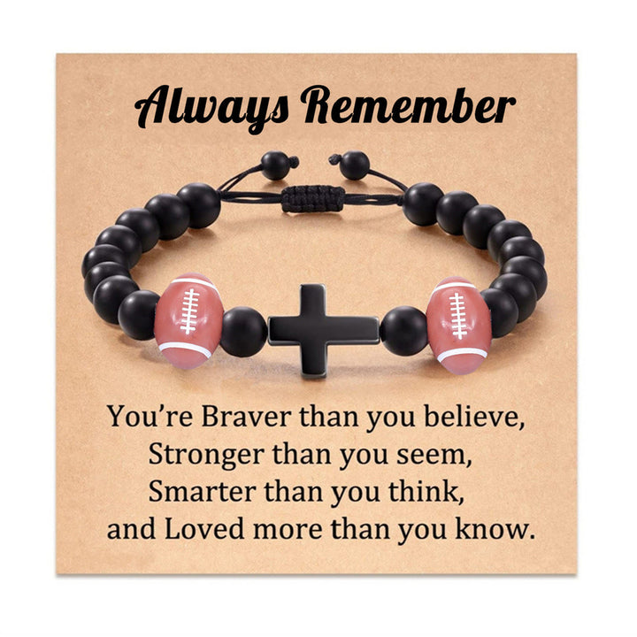 Christianartworkshop Cross & Sport Bead Bracelet: Tender Devotion for Sport Lovers - Rugby Always Remember - image 4