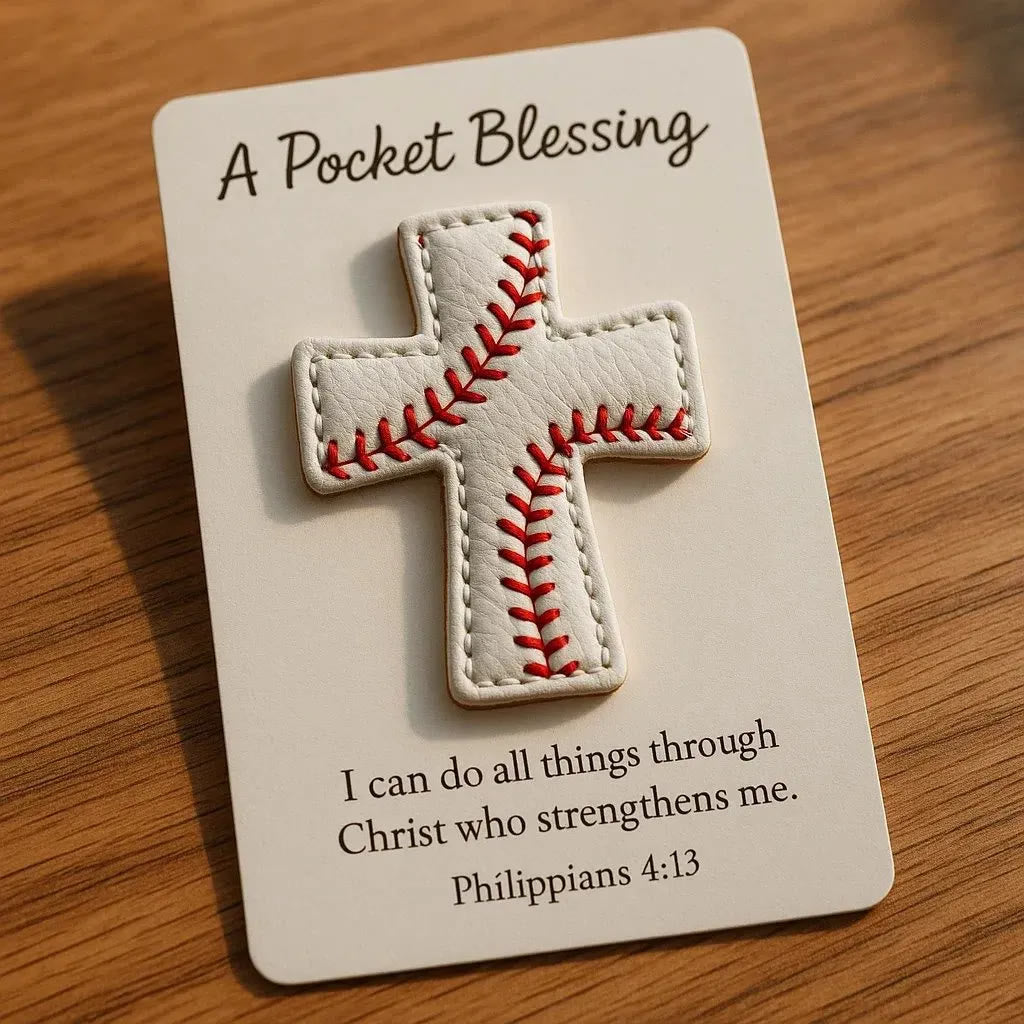 Christianartworkshop 3-Color Pocket Cross: Sport-Themed & Sacred Symbol for Daily Carry - White - image 0