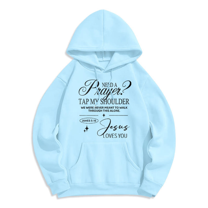 Christianartworkshop James 5:16 & Prayer Fleece Lined Polyester Hoodie - Blue - 2XL - image 1