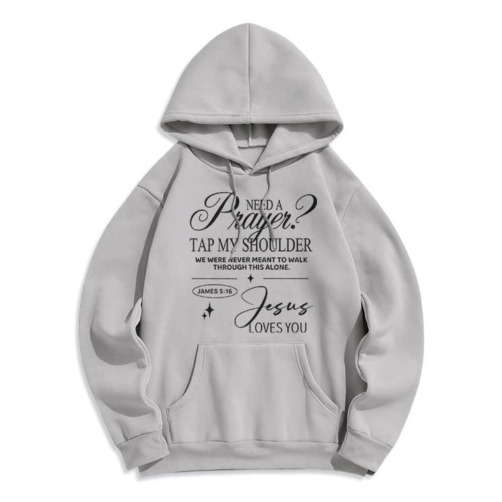 Christianartworkshop James 5:16 & Prayer Fleece Lined Polyester Hoodie - Grey - 2XL - image 3