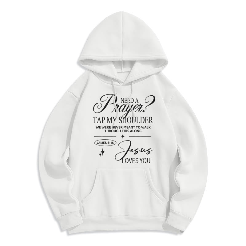 Christianartworkshop James 5:16 & Prayer Fleece Lined Polyester Hoodie - White - 2XL - image 4