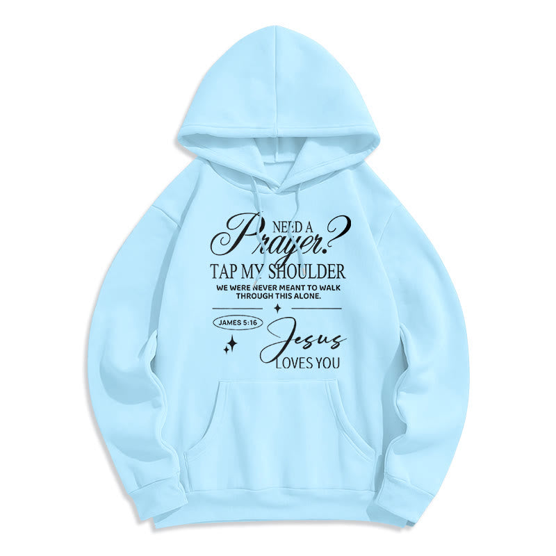 Christianartworkshop James 5:16 & Prayer Fleece Lined Polyester Hoodie - Blue - 2XL - image 2