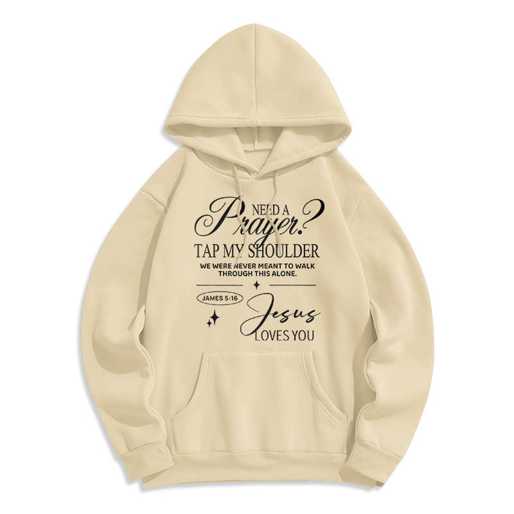 Christianartworkshop James 5:16 & Prayer Fleece Lined Polyester Hoodie - Beige - 2XL - image 2