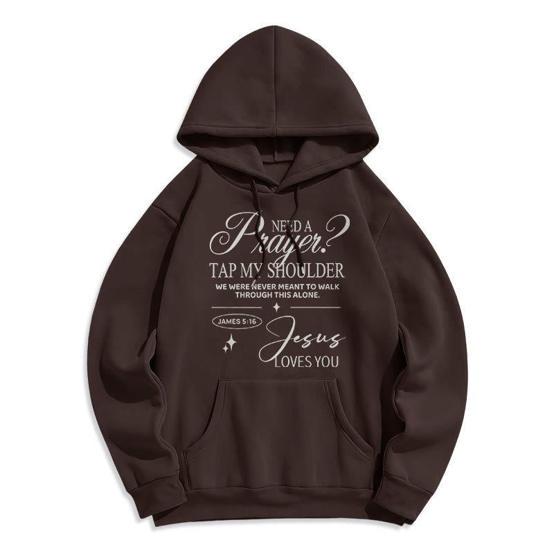 Christianartworkshop James 5:16 & Prayer Fleece Lined Polyester Hoodie - Brown - 2XL - image 6