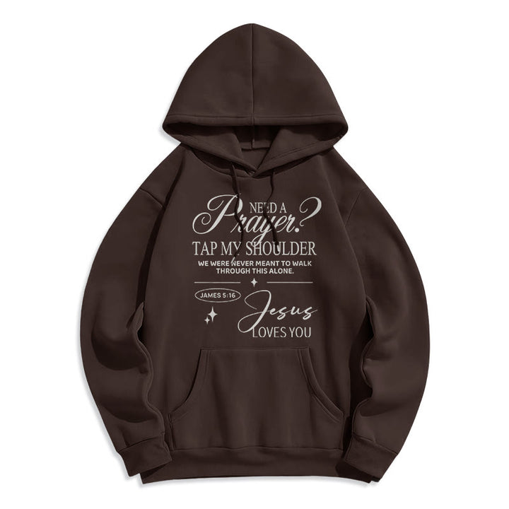 Christianartworkshop James 5:16 & Prayer Fleece Lined Polyester Hoodie - Brown - 2XL - image 5