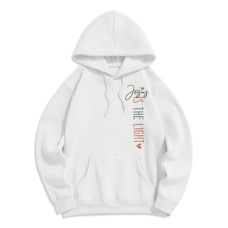 Christianartworkshop Jesus is the Light Floral Cross Faith Fleece Lined Polyester Hoodie - image 16