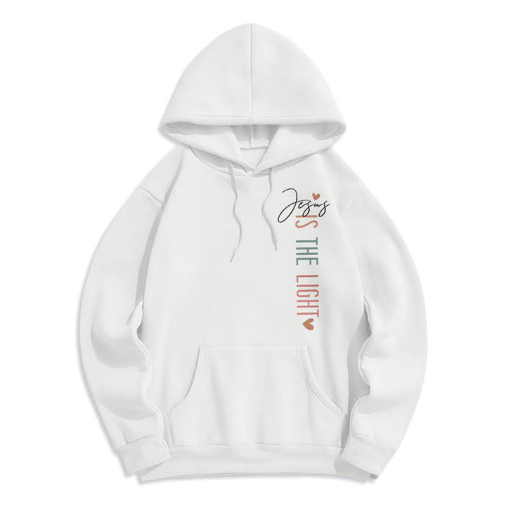 Christianartworkshop Jesus is the Light Floral Cross Faith Fleece Lined Polyester Hoodie - image 16