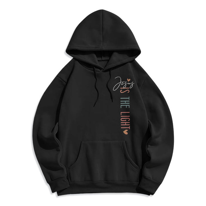 Christianartworkshop Jesus is the Light Floral Cross Faith Fleece Lined Polyester Hoodie - image 22