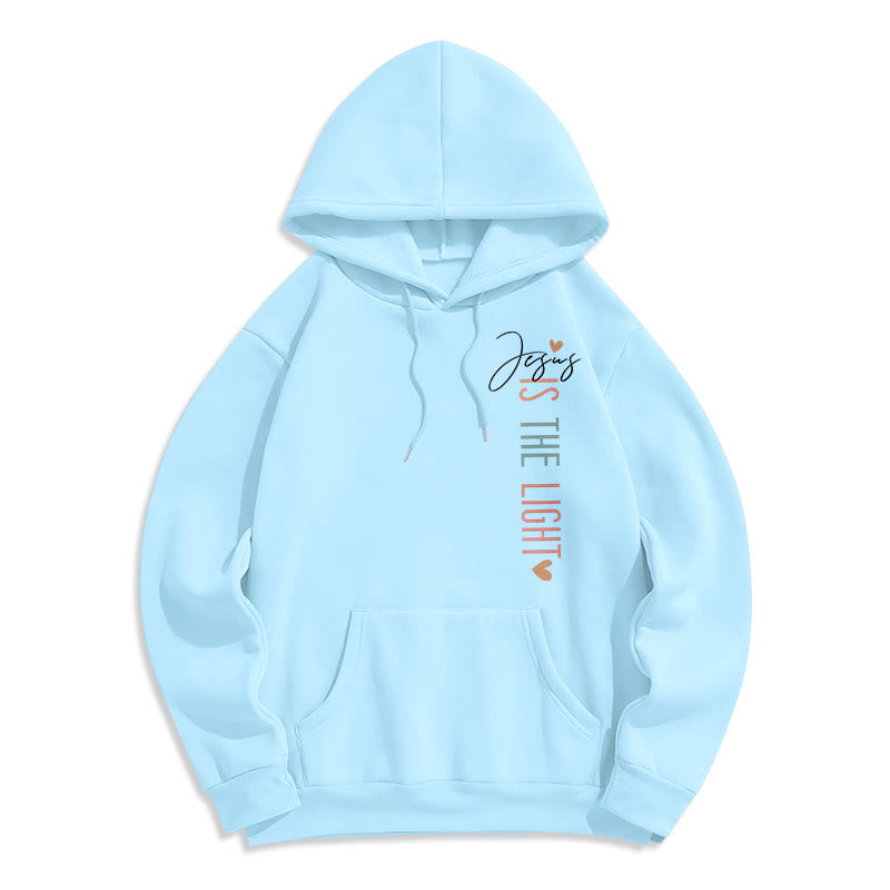 Christianartworkshop Jesus is the Light Floral Cross Faith Fleece Lined Polyester Hoodie - image 8