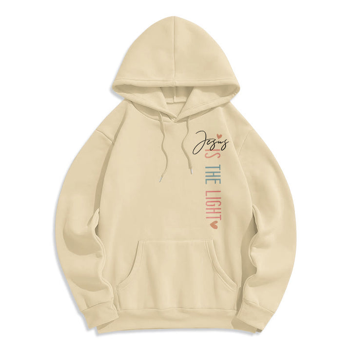 Christianartworkshop Jesus is the Light Floral Cross Faith Fleece Lined Polyester Hoodie - image 10