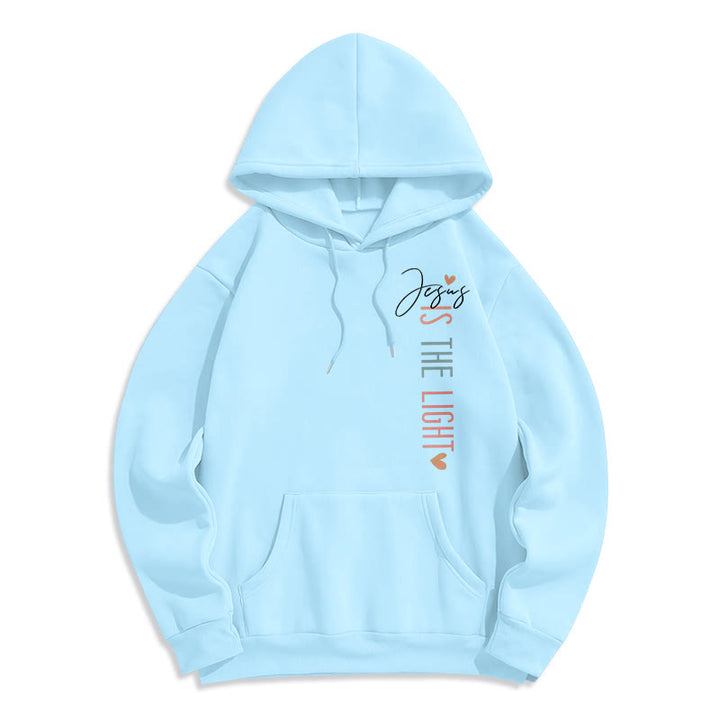 Christianartworkshop Jesus is the Light Floral Cross Faith Fleece Lined Polyester Hoodie - image 7