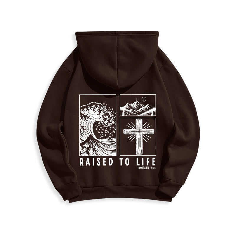 Christianartworkshop Romans 6:4 Raised to Life Fleece Lined Polyester Hoodie - image 2