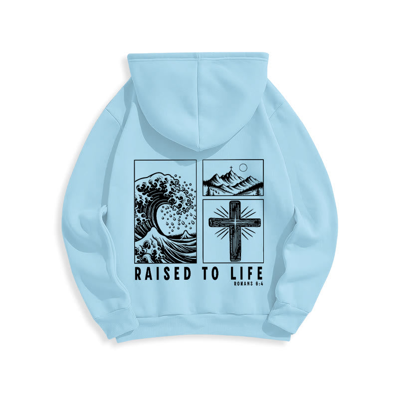 Christianartworkshop Romans 6:4 Raised to Life Fleece Lined Polyester Hoodie - image 15
