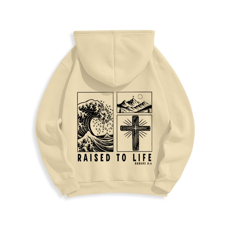 Christianartworkshop Romans 6:4 Raised to Life Fleece Lined Polyester Hoodie - image 18