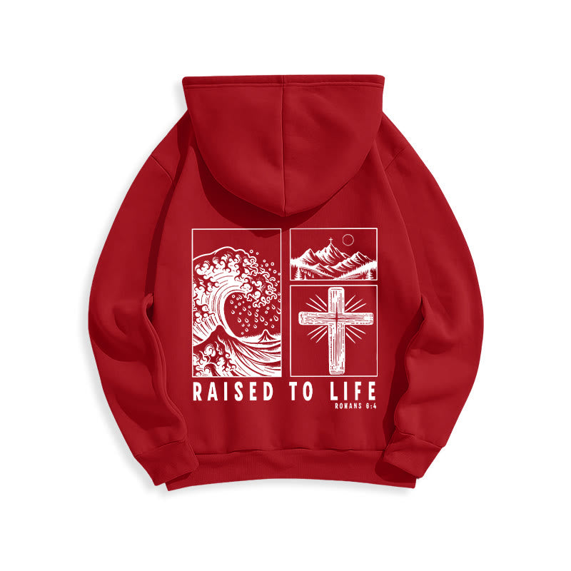 Christianartworkshop Romans 6:4 Raised to Life Fleece Lined Polyester Hoodie - image 11