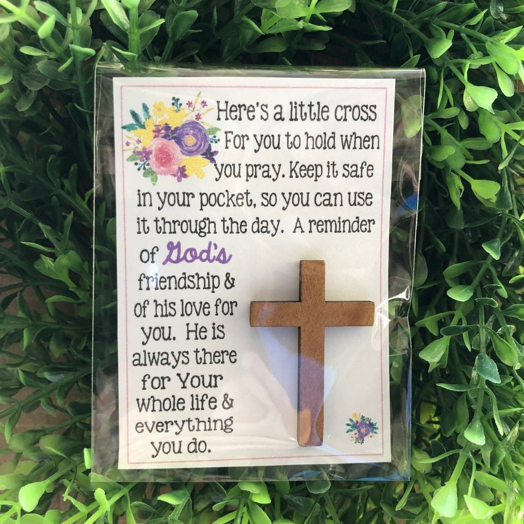 Christianartworkshop Floral Card Pocket Cross: Quiet Faith Companion for Daily Moments - Cross - image 0