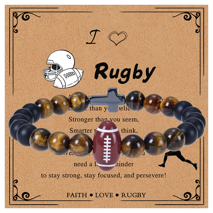 Christianartworkshop Tiger Eye & Matte Sport Bracelet: Constant Strength Reminder for Daily Life - Rugby - image 4