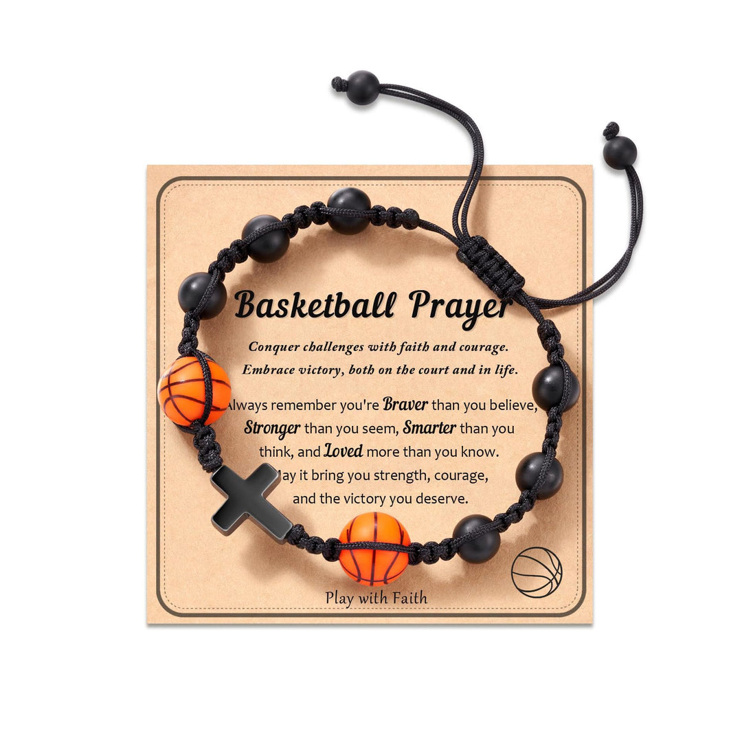Christianartworkshop Sport-Themed Faith Bracelet: Heartfelt Message Card for Daily Wear - Basketball-Prayer - image 4