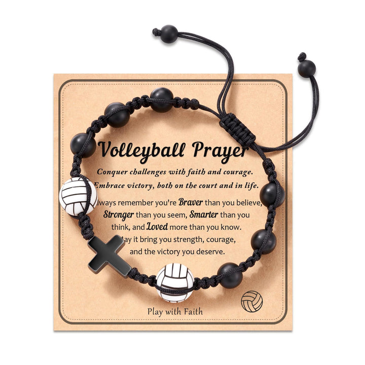 Christianartworkshop Sport-Themed Faith Bracelet: Heartfelt Message Card for Daily Wear - Volleyball-Prayer - image 2