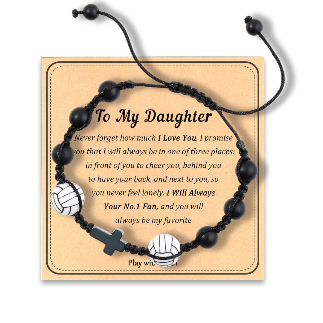Christianartworkshop Sport-Themed Faith Bracelet: Heartfelt Message Card for Daily Wear - Volleyball-Daughter - image 0